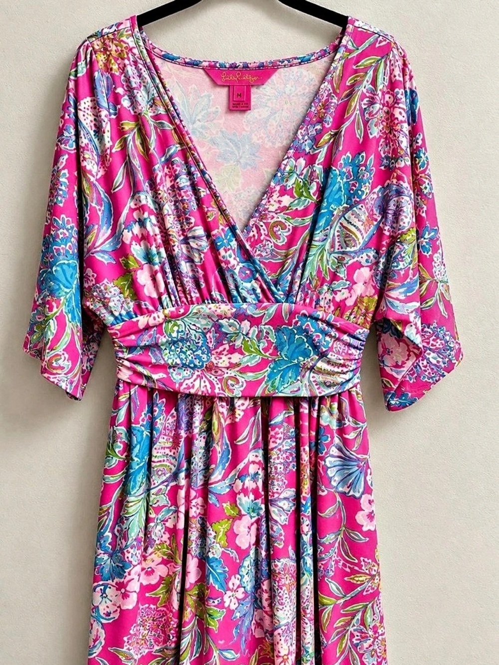 Lilly Pulitzer Parigi Skort Romper Floral Mini Dress Pink & Blue Medium